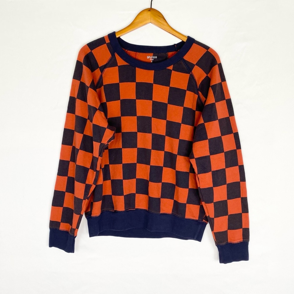 Splits59 Flore French Terry‎ Sweatshirt in Indigo/Rum Check Medium